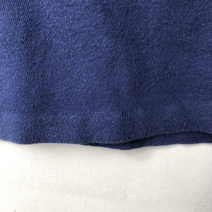 1980'S Hanes 100% Cotton Blue Tag Printed T-Shirt, Made in USA, Men's Size L (Equivalent), Vintage cotton navy blue type Vintage Second Hand