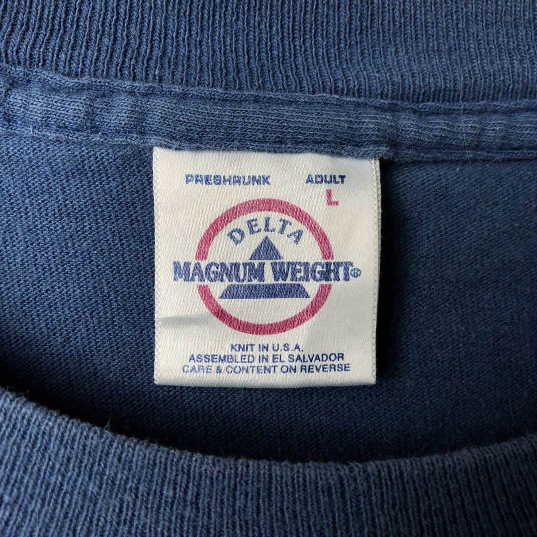 Delta Magnum Weight Wright Brothers Print T-Shirt (Men's Size L) cotton blue type Vintage Second Hand