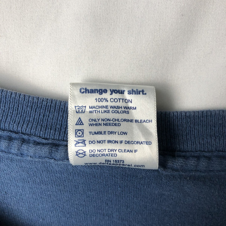 Delta Magnum Weight Wright Brothers Print T-Shirt (Men's Size L) cotton blue type Vintage Second Hand