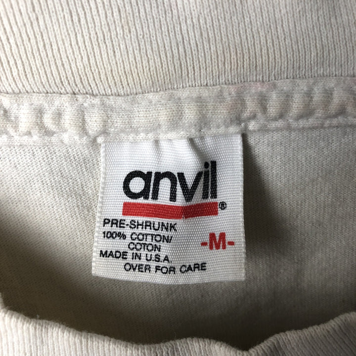 90'S Anvil BIG HED designs printed T-shirt, Made in USA, Men's size M (approx.), Vintage cotton ivory Vintage Second Hand