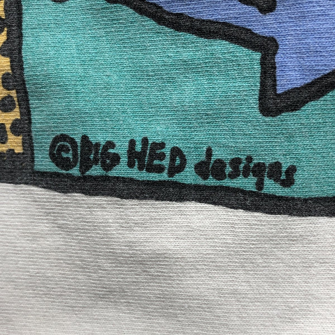 90'S Anvil BIG HED designs printed T-shirt, Made in USA, Men's size M (approx.), Vintage cotton ivory Vintage Second Hand