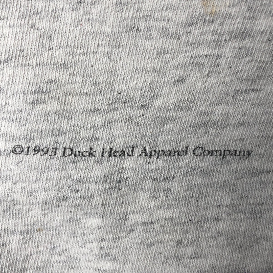 90'S Duck Head Print T-Shirt, Made in USA, Men's Size L (Equivalent), Vintage cotton gray type Vintage Second Hand