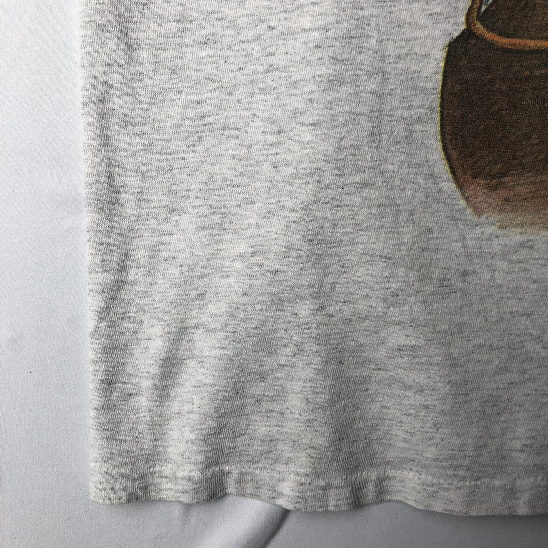 90'S Duck Head Print T-Shirt, Made in USA, Men's Size L (Equivalent), Vintage cotton gray type Vintage Second Hand