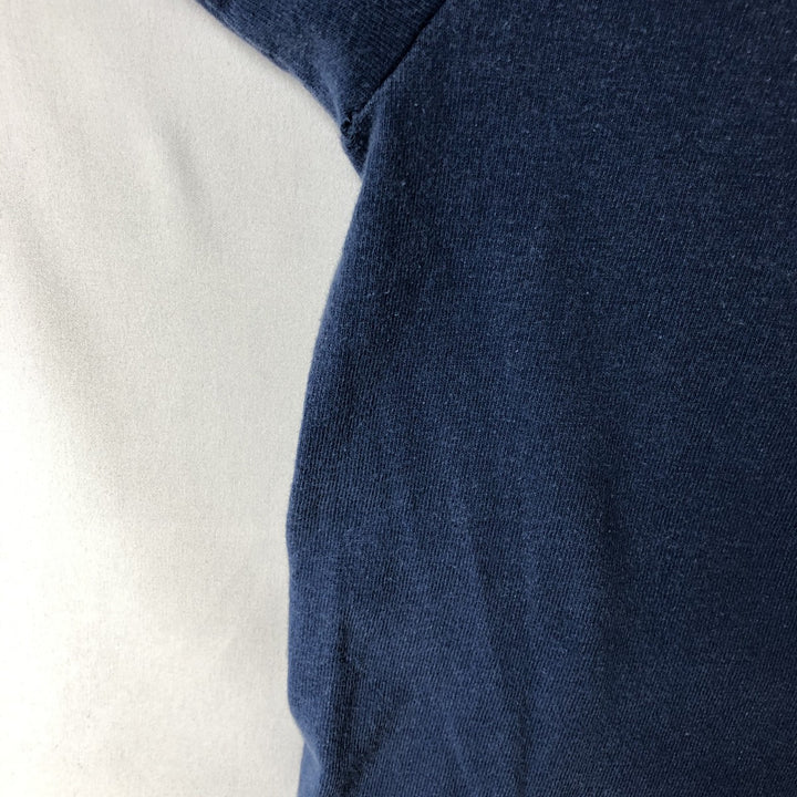 ~90'S Mock Neck Print T-Shirt, Men's Size S (Equivalent), Vintage unclear navy blue type Vintage Second Hand