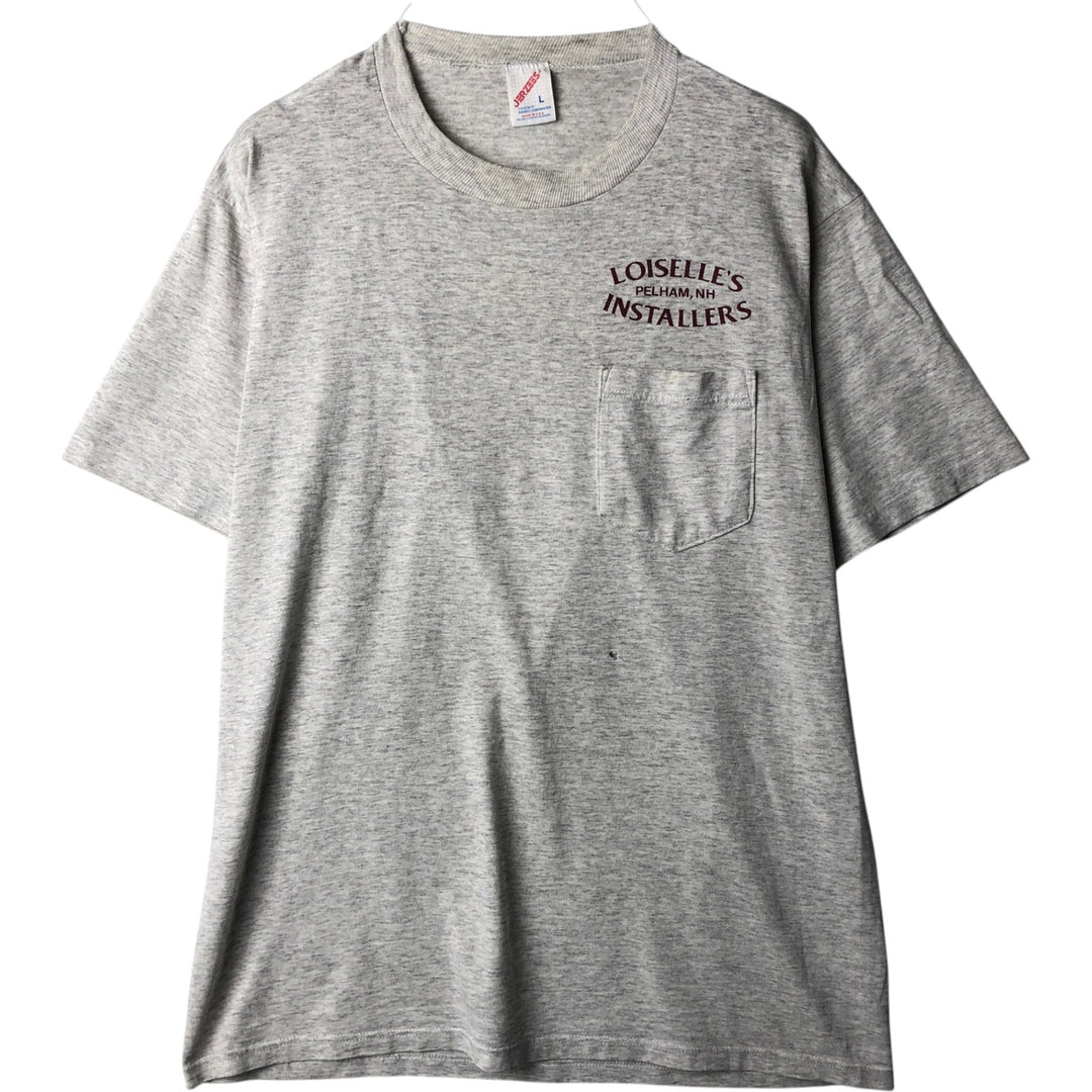 80s-90'S Jerzees LOISELLE'S INSTALLERS INC. Advertising T-shirt, Made in USA, Men's Size L (approx.), Vintage cotton gray type Vintage Second Hand