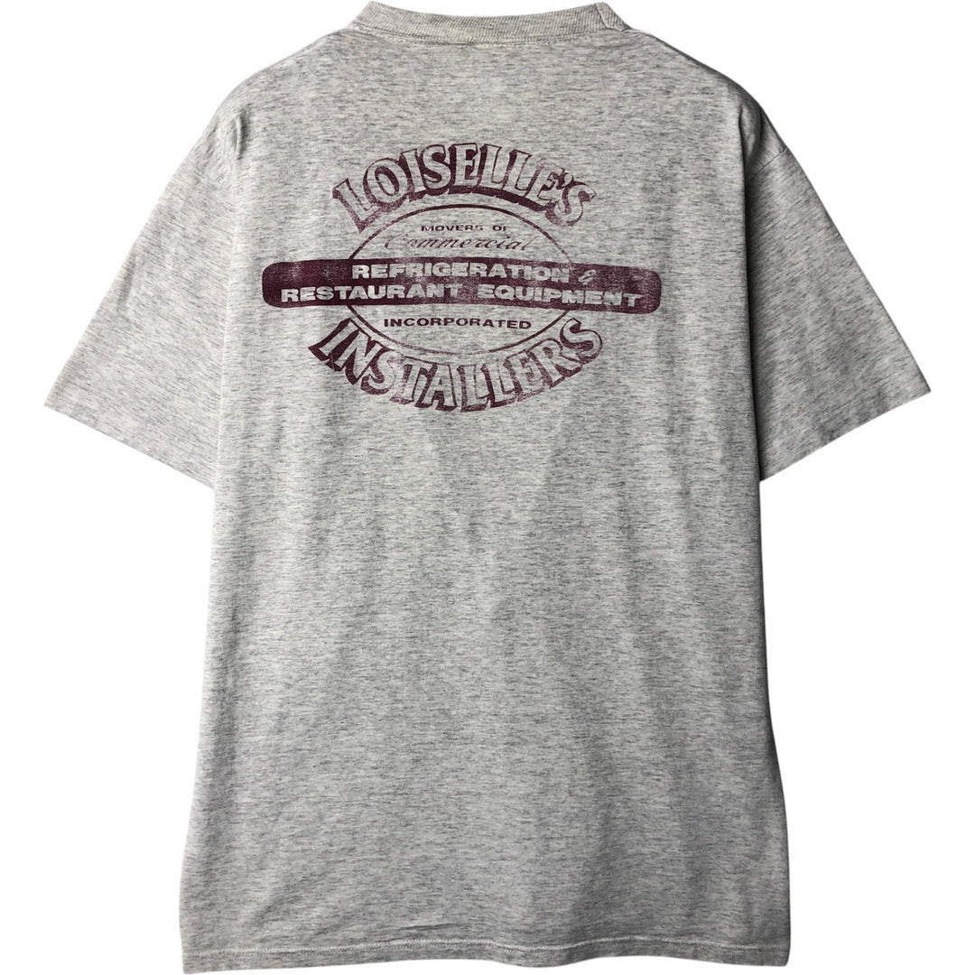 80s-90'S Jerzees LOISELLE'S INSTALLERS INC. Advertising T-shirt, Made in USA, Men's Size L (approx.), Vintage cotton gray type Vintage Second Hand