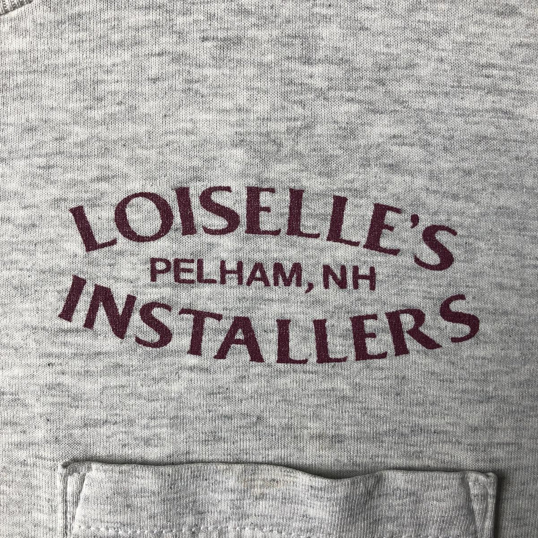 80s-90'S Jerzees LOISELLE'S INSTALLERS INC. Advertising T-shirt, Made in USA, Men's Size L (approx.), Vintage cotton gray type Vintage Second Hand