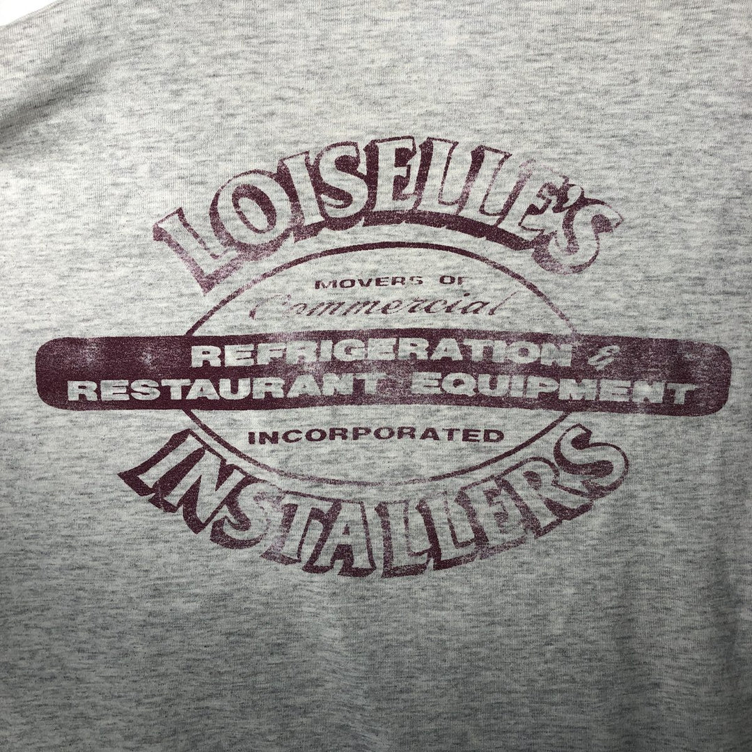 80s-90'S Jerzees LOISELLE'S INSTALLERS INC. Advertising T-shirt, Made in USA, Men's Size L (approx.), Vintage cotton gray type Vintage Second Hand