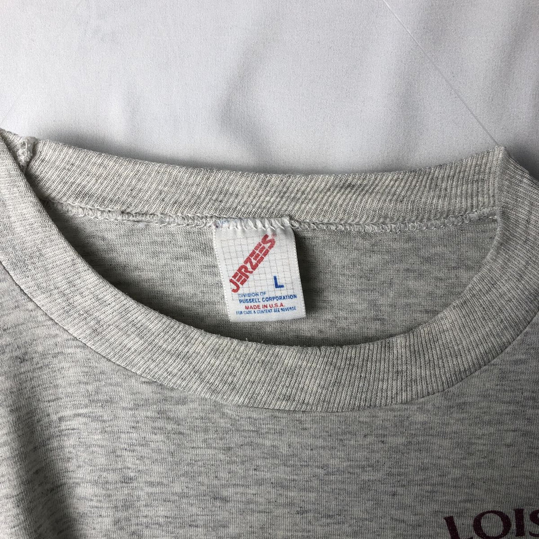 80s-90'S Jerzees LOISELLE'S INSTALLERS INC. Advertising T-shirt, Made in USA, Men's Size L (approx.), Vintage cotton gray type Vintage Second Hand