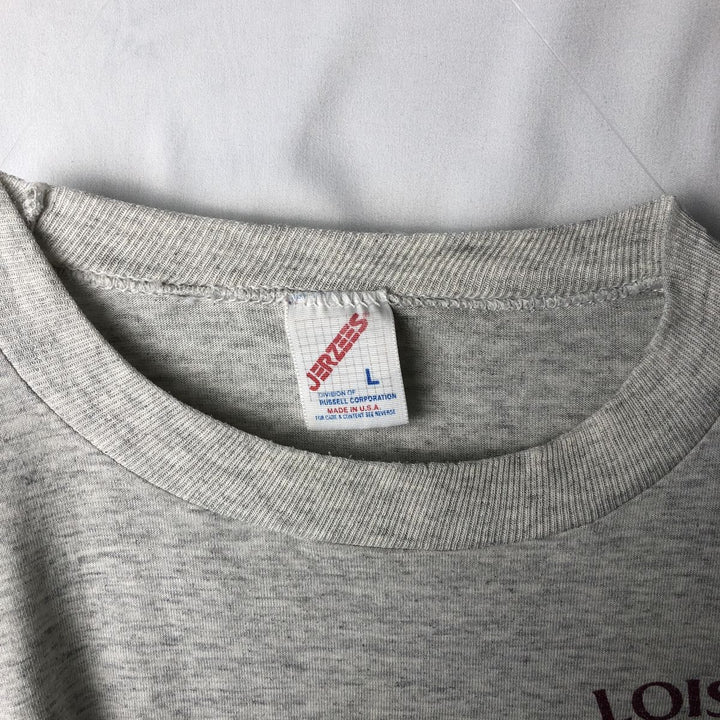 80s-90'S Jerzees LOISELLE'S INSTALLERS INC. Advertising T-shirt, Made in USA, Men's Size L (approx.), Vintage cotton gray type Vintage Second Hand