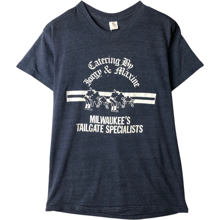 ~80'S 5050 Print T-Shirt, Men's Size L (Equivalent), Vintage unclear navy blue type Vintage Second Hand