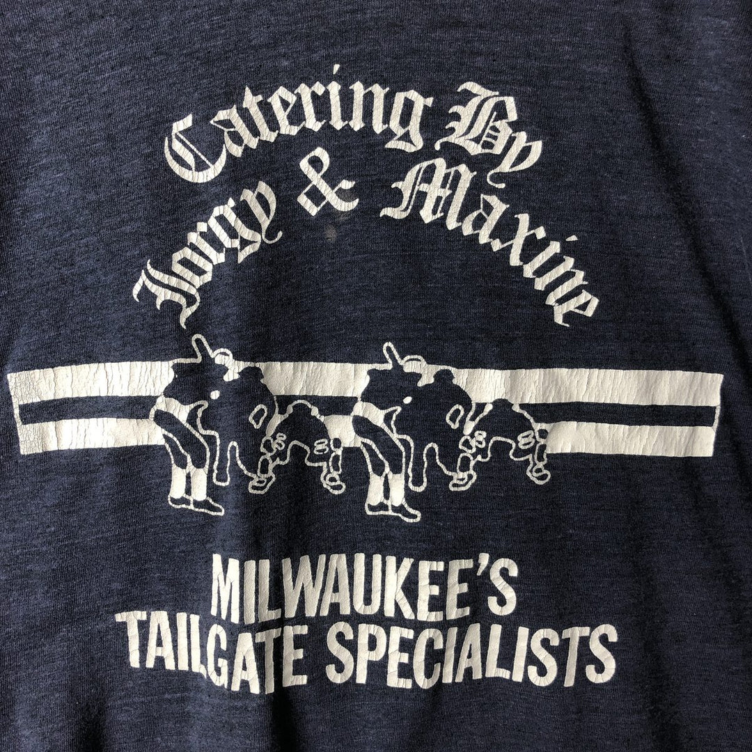 ~80'S 5050 Print T-Shirt, Men's Size L (Equivalent), Vintage unclear navy blue type Vintage Second Hand