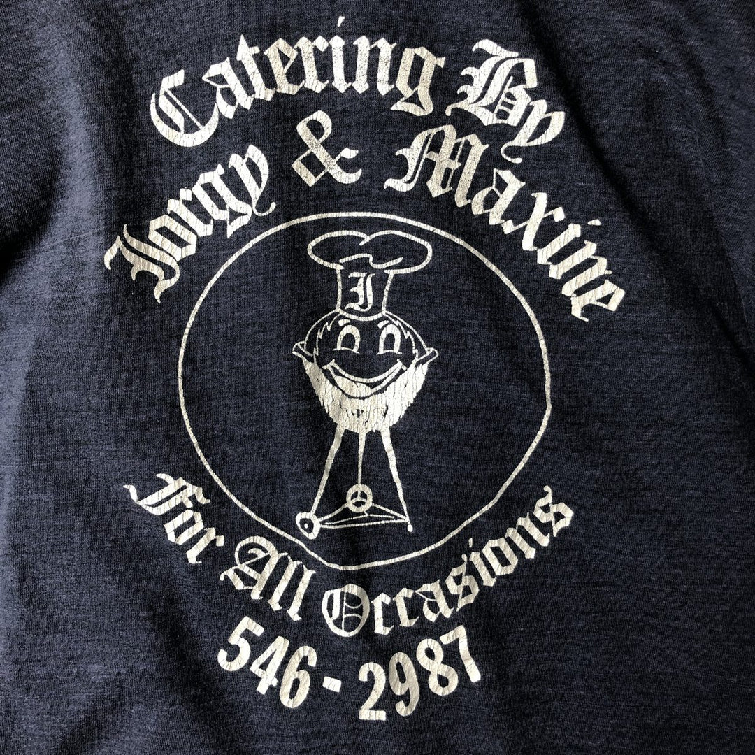 ~80'S 5050 Print T-Shirt, Men's Size L (Equivalent), Vintage unclear navy blue type Vintage Second Hand