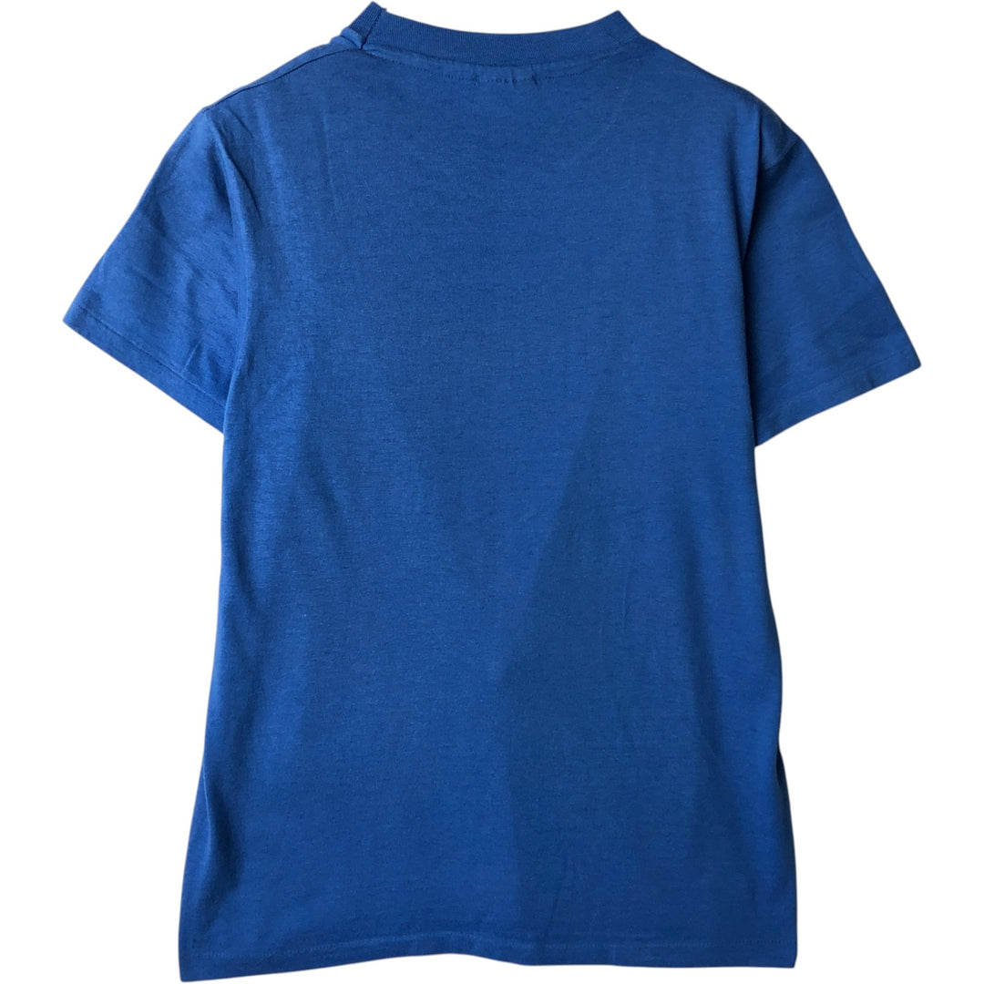 Vintage 80'S Hanes Fifty-Fifty Blue Tag Printed T-Shirt Made in USA Men's M Size cotton blue type Vintage Second Hand