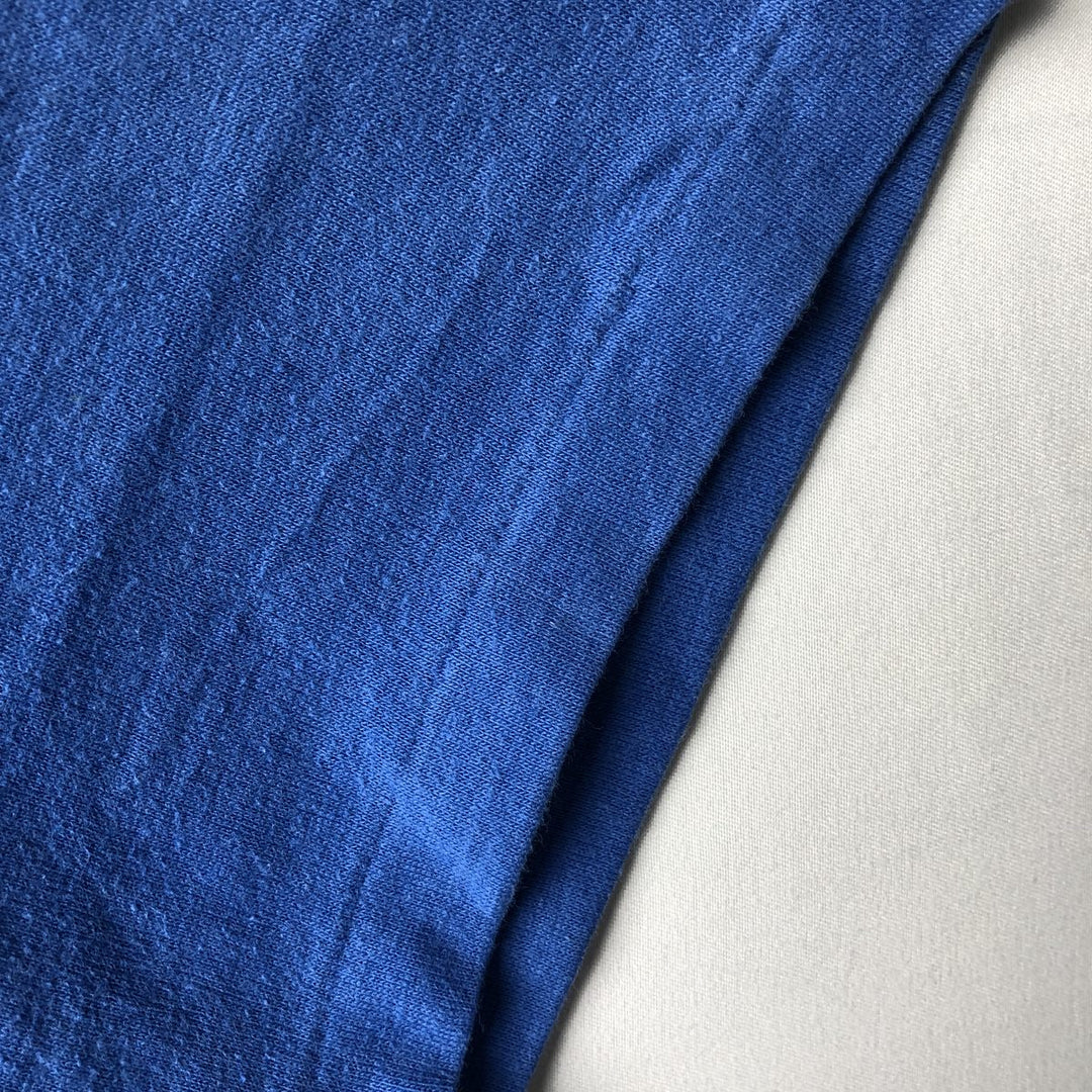 Vintage 80'S Hanes Fifty-Fifty Blue Tag Printed T-Shirt Made in USA Men's M Size cotton blue type Vintage Second Hand