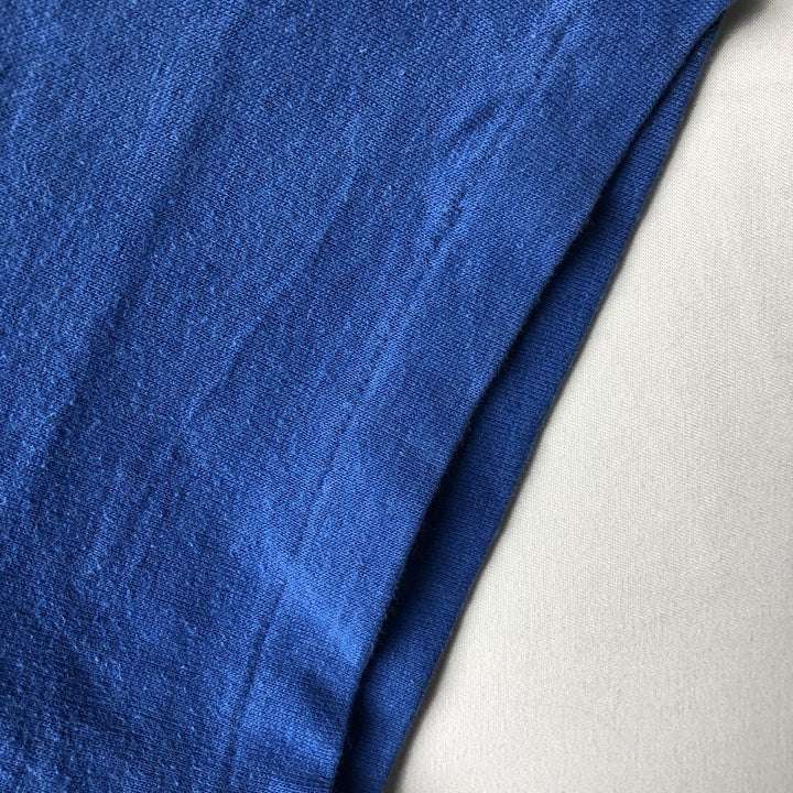 Vintage 80'S Hanes Fifty-Fifty Blue Tag Printed T-Shirt Made in USA Men's M Size cotton blue type Vintage Second Hand
