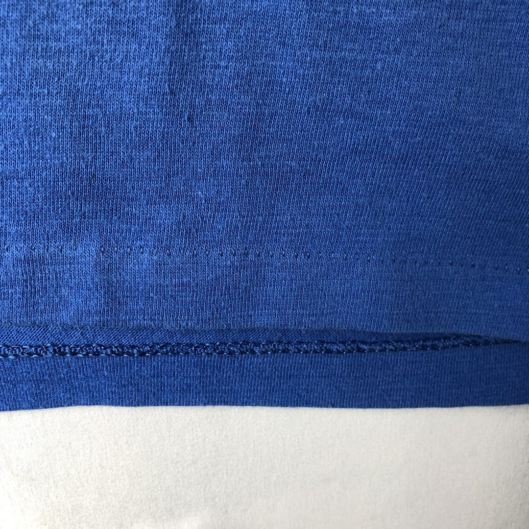 Vintage 80'S Hanes Fifty-Fifty Blue Tag Printed T-Shirt Made in USA Men's M Size cotton blue type Vintage Second Hand