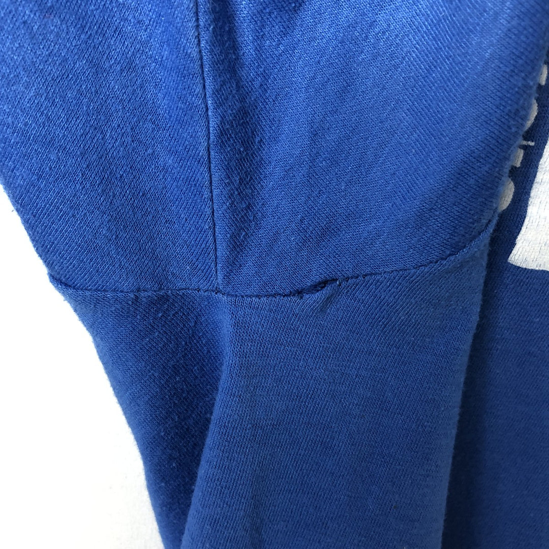 Vintage 80'S Hanes Fifty-Fifty Blue Tag Printed T-Shirt Made in USA Men's M Size cotton blue type Vintage Second Hand