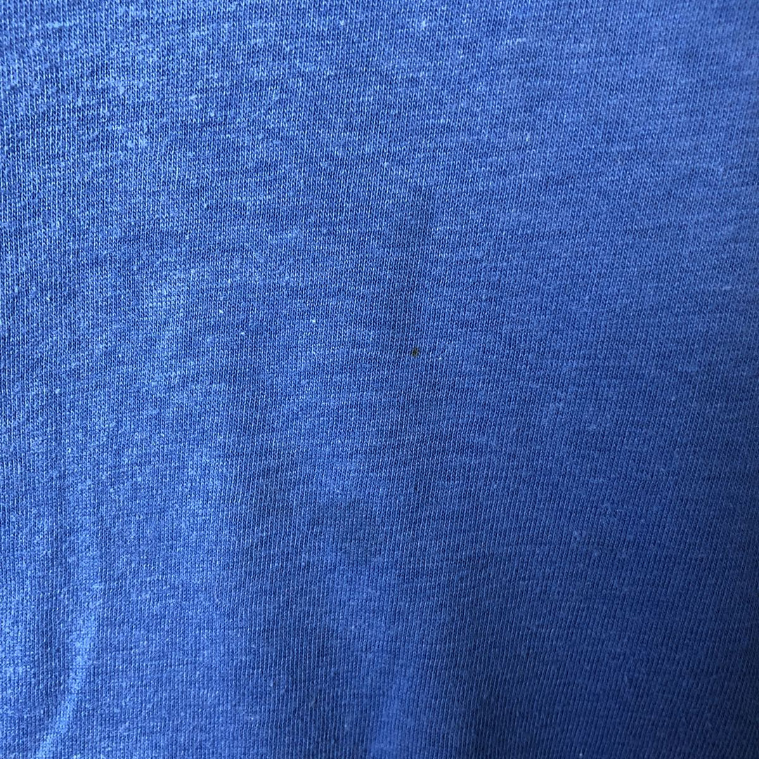 Vintage 80'S Hanes Fifty-Fifty Blue Tag Printed T-Shirt Made in USA Men's M Size cotton blue type Vintage Second Hand
