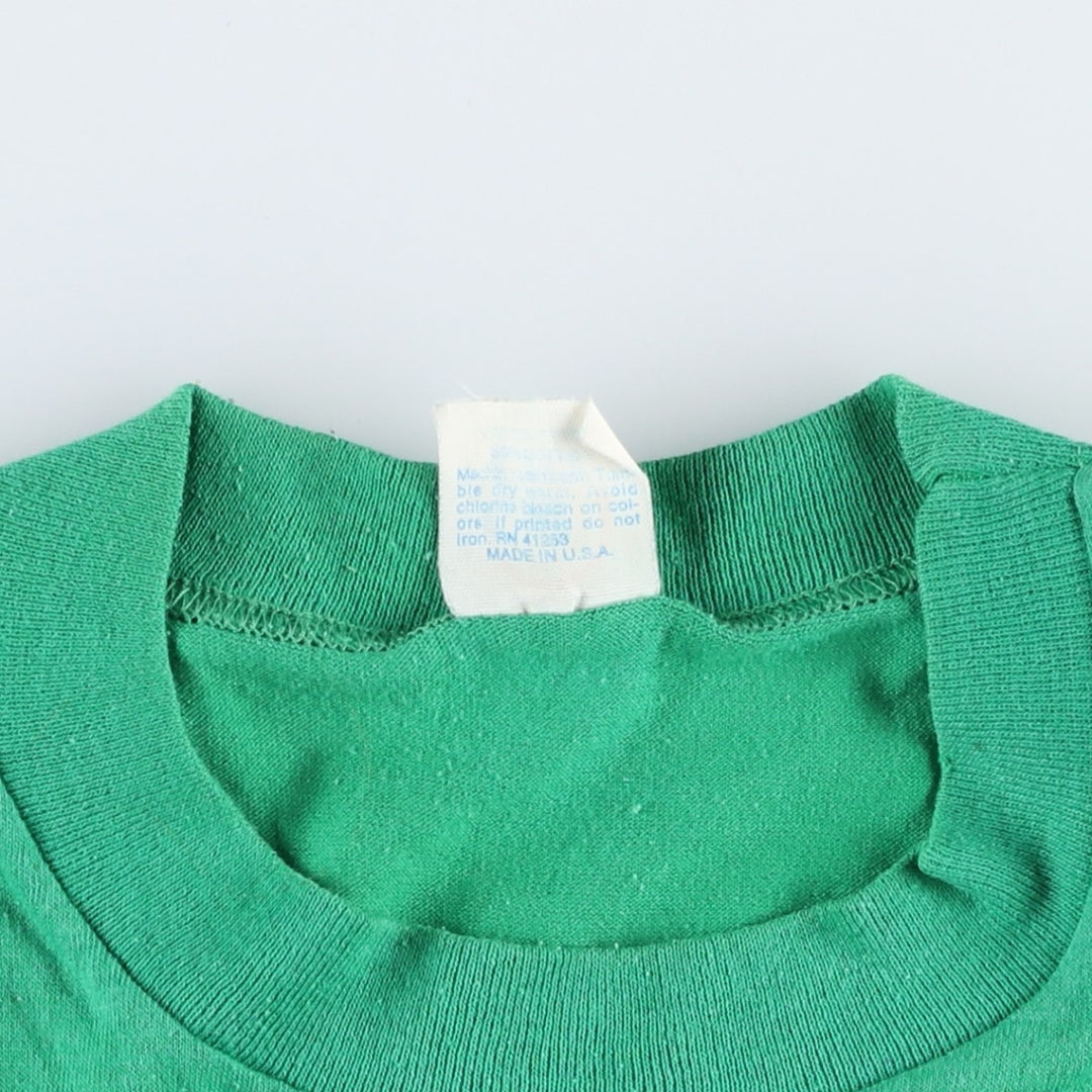 80'S Cal Cru Ransomes Bob-Cat Advertising T-Shirt, Made in USA, Men's Size M (approx.), Vintage polyester green type Vintage Second Hand