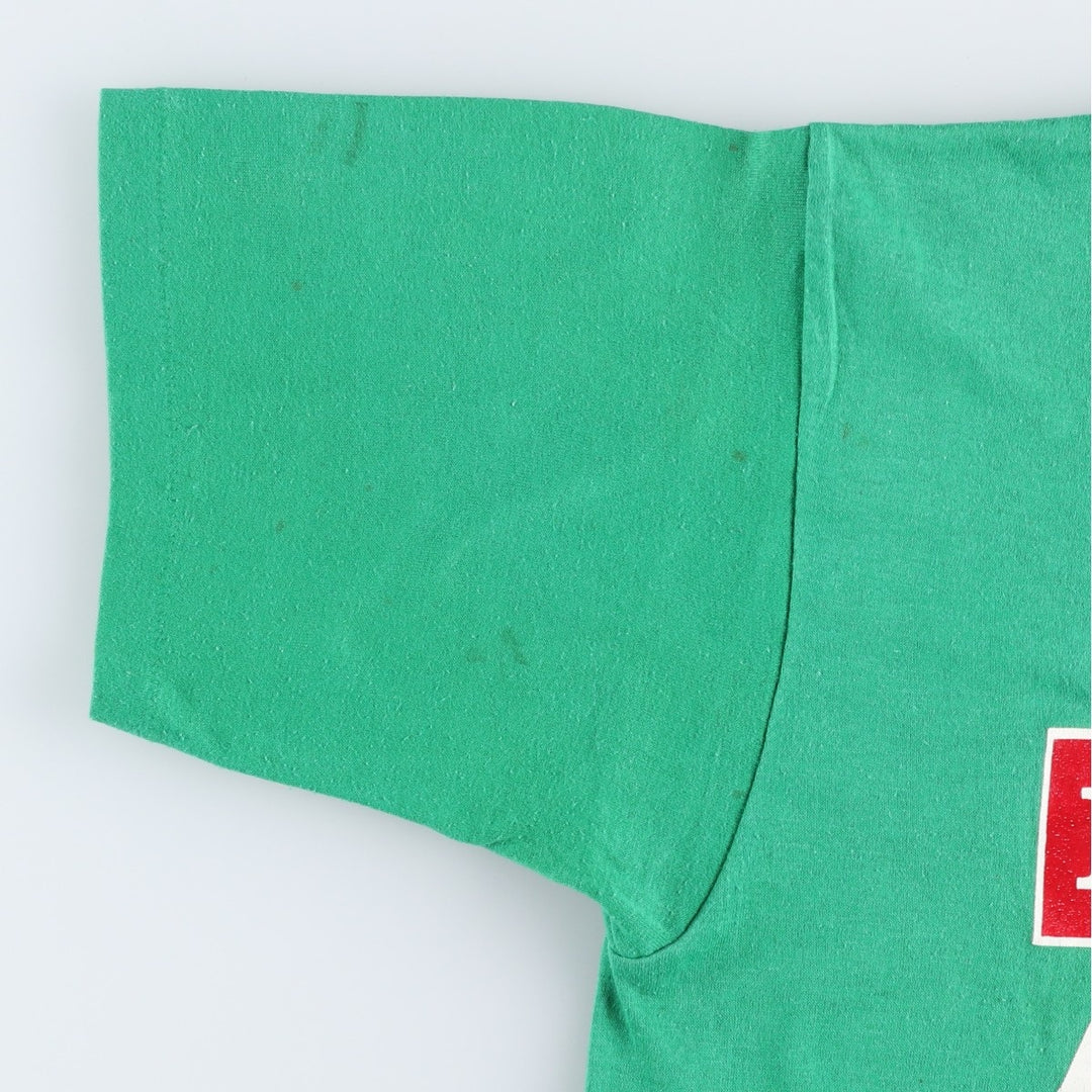 80'S Cal Cru Ransomes Bob-Cat Advertising T-Shirt, Made in USA, Men's Size M (approx.), Vintage polyester green type Vintage Second Hand