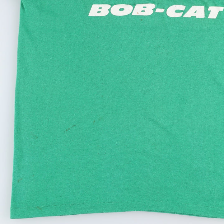 80'S Cal Cru Ransomes Bob-Cat Advertising T-Shirt, Made in USA, Men's Size M (approx.), Vintage polyester green type Vintage Second Hand