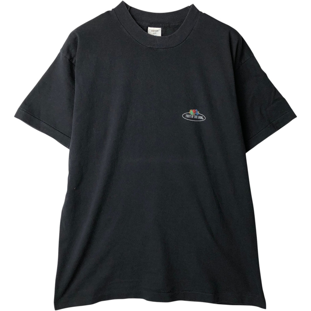 90'S Fruit of the Loom Short-Sleeve Printed T-Shirt, Made in Ireland, Men's Size M (approx.), Vintage cotton black type Vintage Second Hand