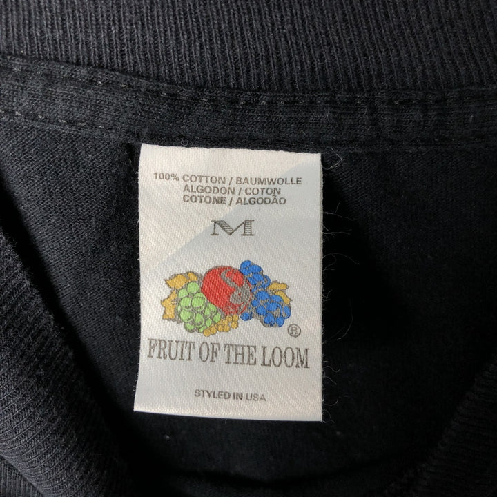 90'S Fruit of the Loom Short-Sleeve Printed T-Shirt, Made in Ireland, Men's Size M (approx.), Vintage cotton black type Vintage Second Hand