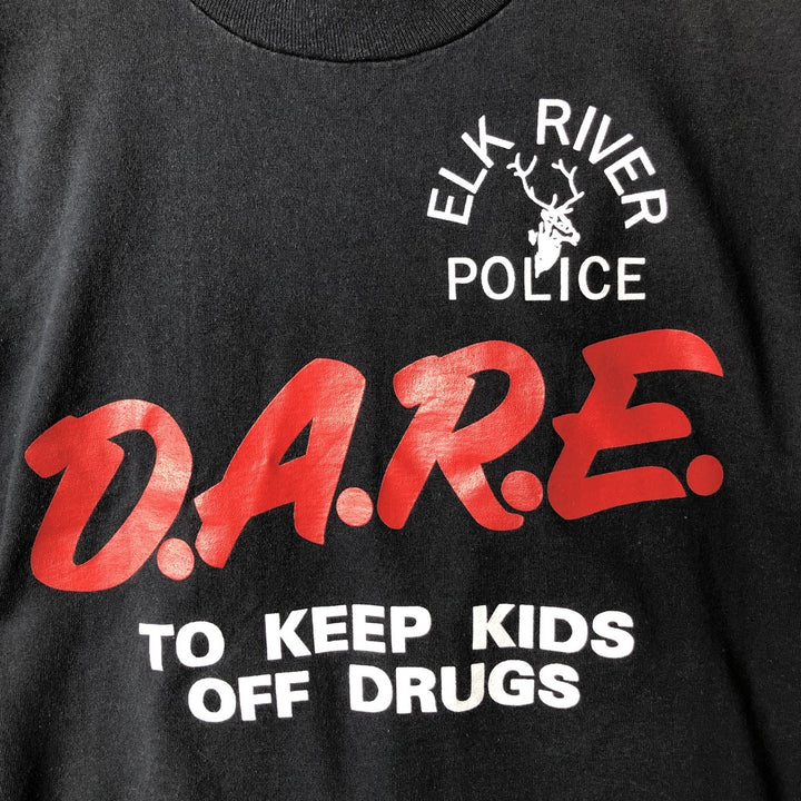 90'S Screen Stars Best Dare Drug Abuse Prevention Education Print T-Shirt, Made in USA, Men's Size L (approx.) cotton black type Vintage Second Hand