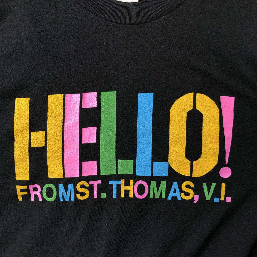 90'S T-SHIRT SUPPLY THE 50's Print T-Shirt, Made in USA, Men's Size L (Equivalent), Vintage polyester black type Vintage Second Hand