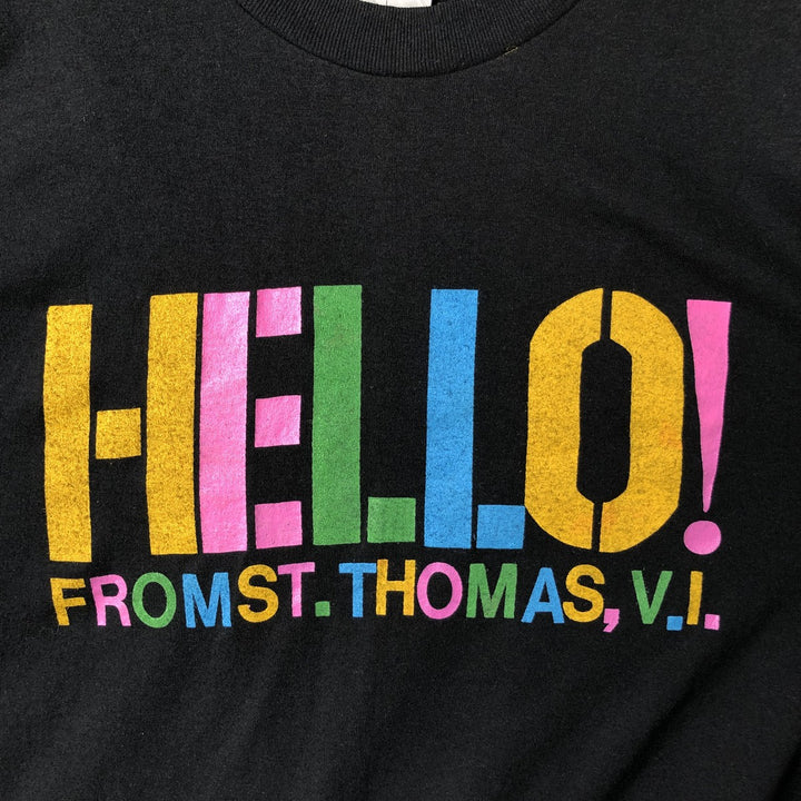 90'S T-SHIRT SUPPLY THE 50's Print T-Shirt, Made in USA, Men's Size L (Equivalent), Vintage polyester black type Vintage Second Hand