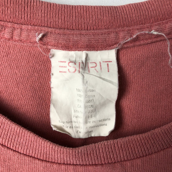 90'S Esprit Short-Sleeve Printed T-Shirt, Made in USA, Men's Size M (Equivalent), Vintage cotton pink type Vintage Second Hand