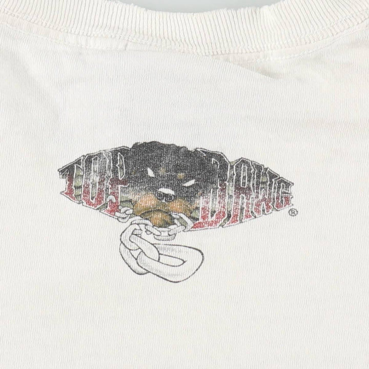 90'S TOP DAWG Dog Print Animal T-Shirt, Made in USA, Men's XL (approx.) Vintage cotton white type Vintage Second Hand
