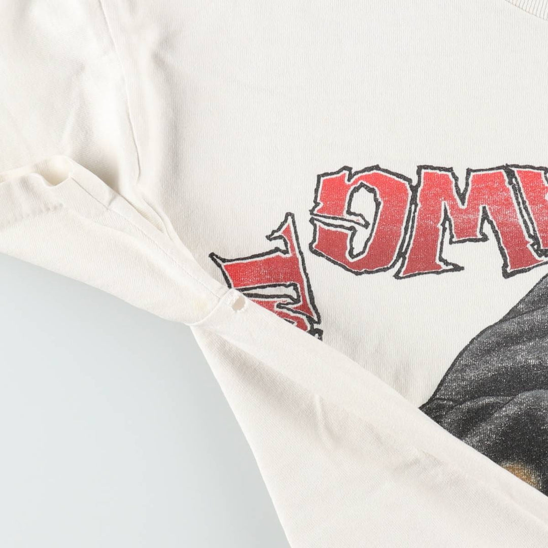 90'S TOP DAWG Dog Print Animal T-Shirt, Made in USA, Men's XL (approx.) Vintage cotton white type Vintage Second Hand