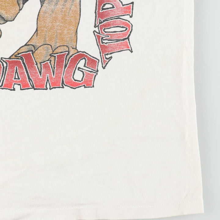 90'S TOP DAWG Dog Print Animal T-Shirt, Made in USA, Men's XL (approx.) Vintage cotton white type Vintage Second Hand