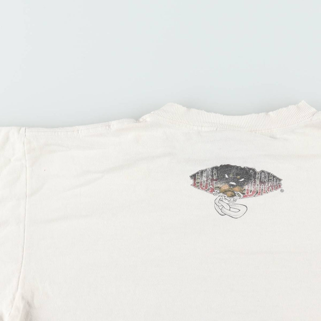 90'S TOP DAWG Dog Print Animal T-Shirt, Made in USA, Men's XL (approx.) Vintage cotton white type Vintage Second Hand