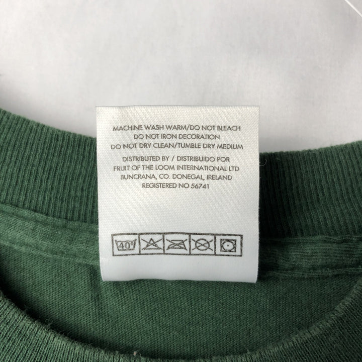 90'S Fruit of the Loom SCREEN STARS Screen Stars Printed T-shirt Men's L size Vintage cotton Green type dark green Vintage Second Hand