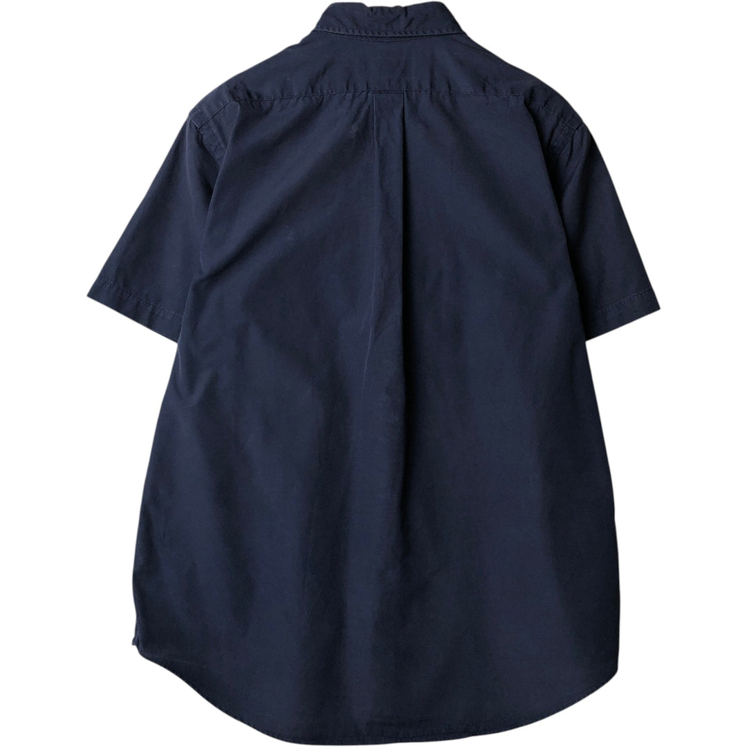 Ralph Lauren short sleeve button down shirt, men's size L cotton navy blue type Vintage Second Hand