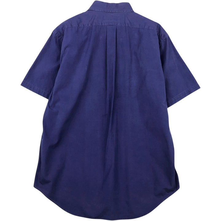 Ralph Lauren Classic Fit short sleeve button down shirt, men's size L cotton navy blue type Vintage Second Hand