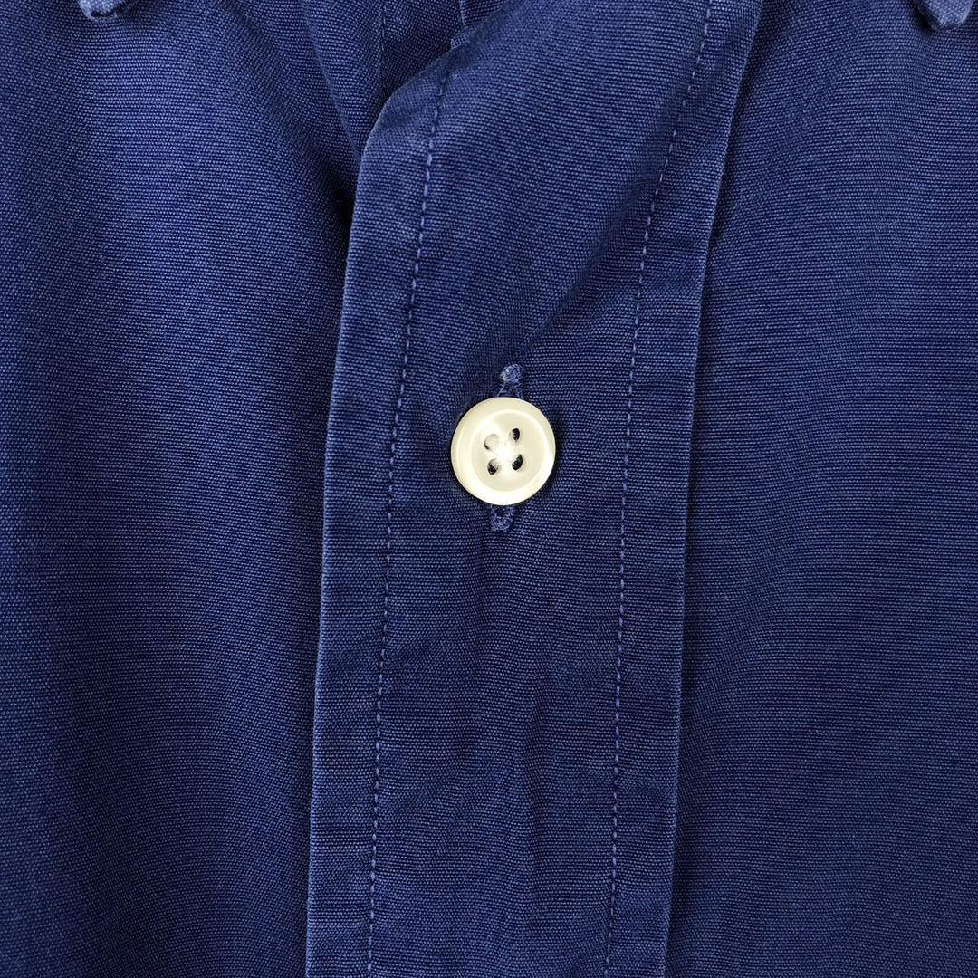 Ralph Lauren Classic Fit short sleeve button down shirt, men's size L cotton navy blue type Vintage Second Hand