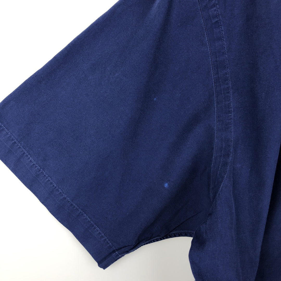Ralph Lauren Classic Fit short sleeve button down shirt, men's size L cotton navy blue type Vintage Second Hand