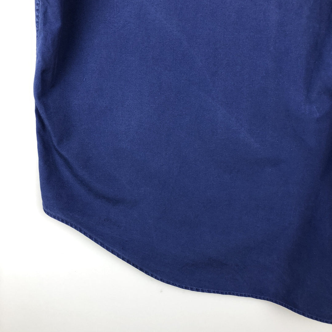 Ralph Lauren Classic Fit short sleeve button down shirt, men's size L cotton navy blue type Vintage Second Hand