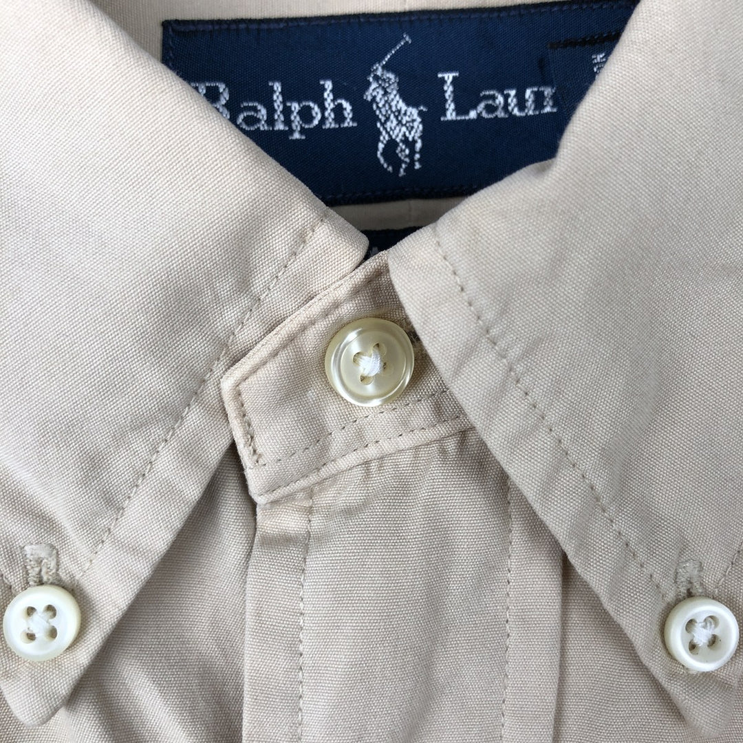 Ralph Lauren Classic Fit Short Sleeve Button Down Shirt Men's XL cotton Beige type Vintage Second Hand