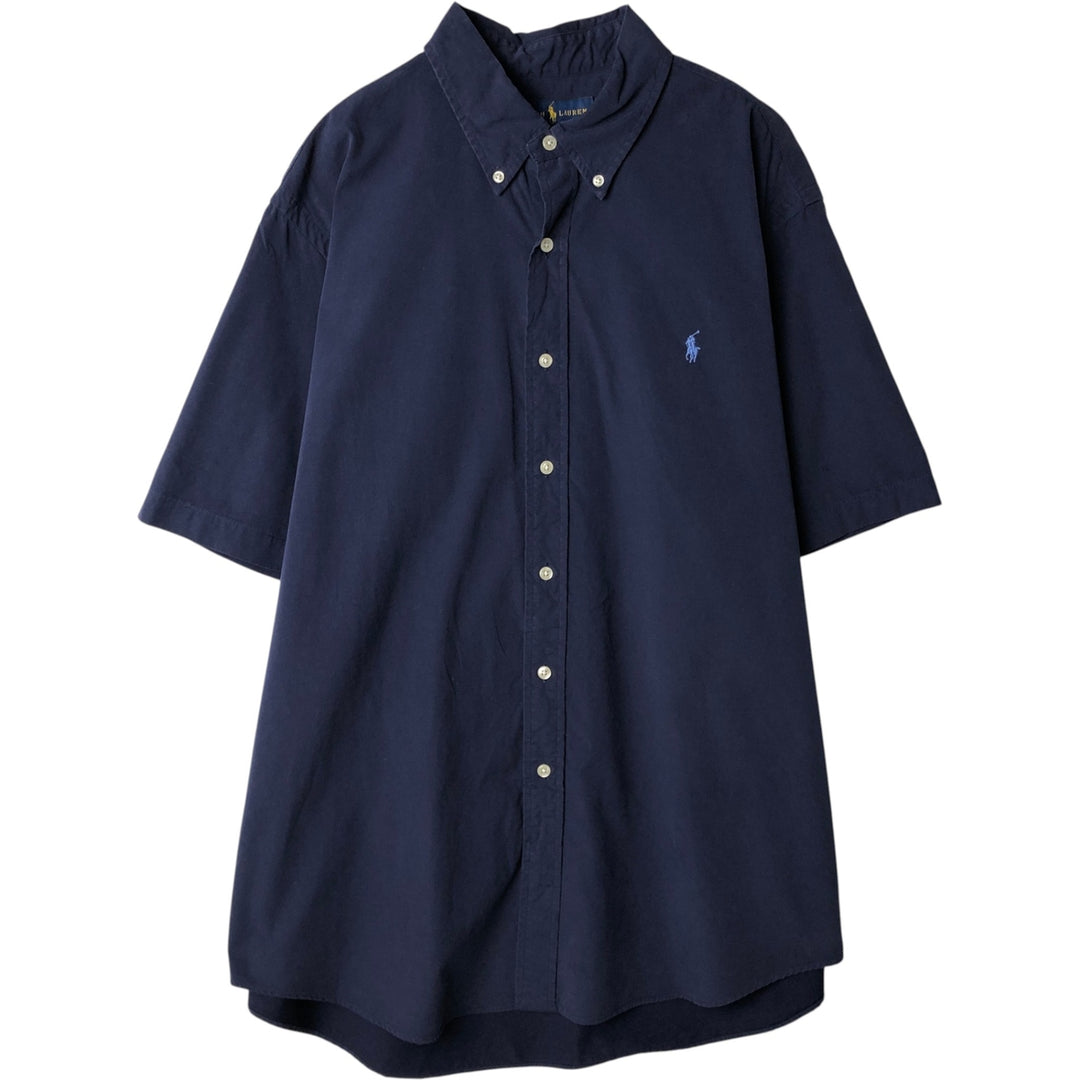 Ralph Lauren short sleeve button down shirt, men's XL size cotton navy blue type Vintage Second Hand