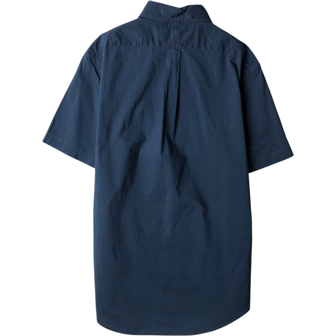 Ralph Lauren short sleeve button down shirt, men's size M cotton navy blue type Vintage Second Hand