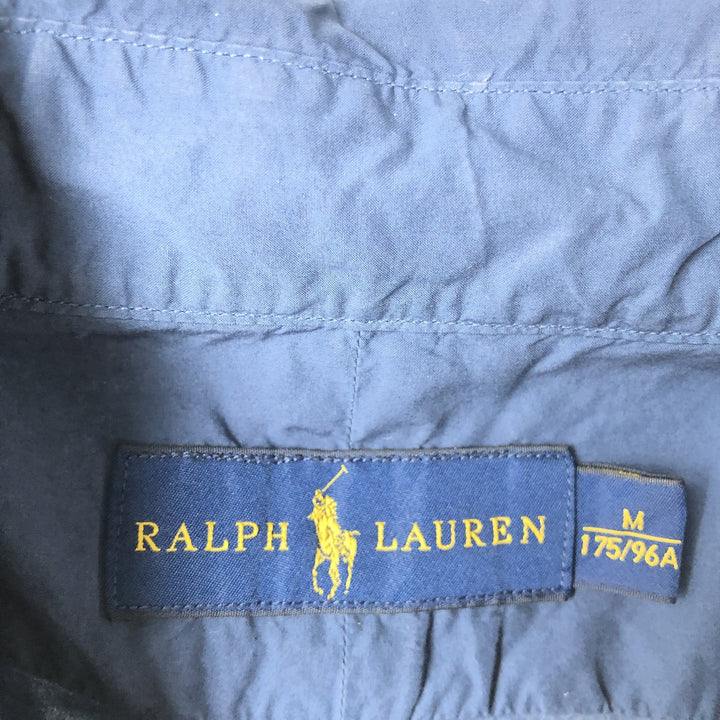 Ralph Lauren short sleeve button down shirt, men's size M cotton navy blue type Vintage Second Hand