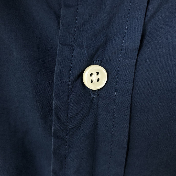 Ralph Lauren short sleeve button down shirt, men's size M cotton navy blue type Vintage Second Hand