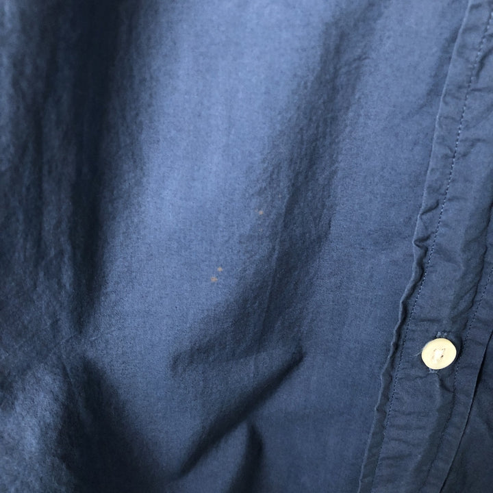Ralph Lauren short sleeve button down shirt, men's size M cotton navy blue type Vintage Second Hand