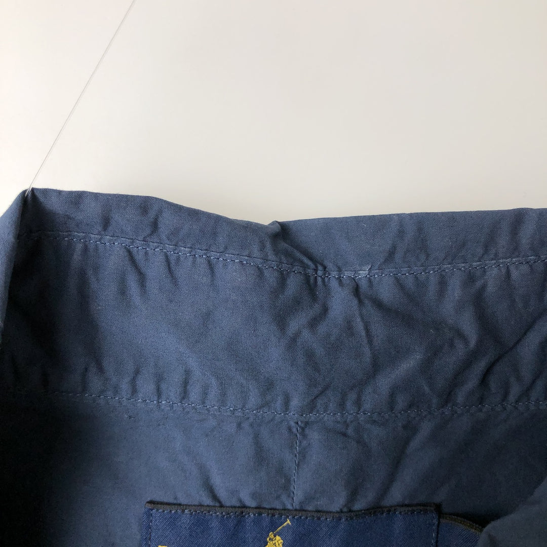 Ralph Lauren short sleeve button down shirt, men's size M cotton navy blue type Vintage Second Hand