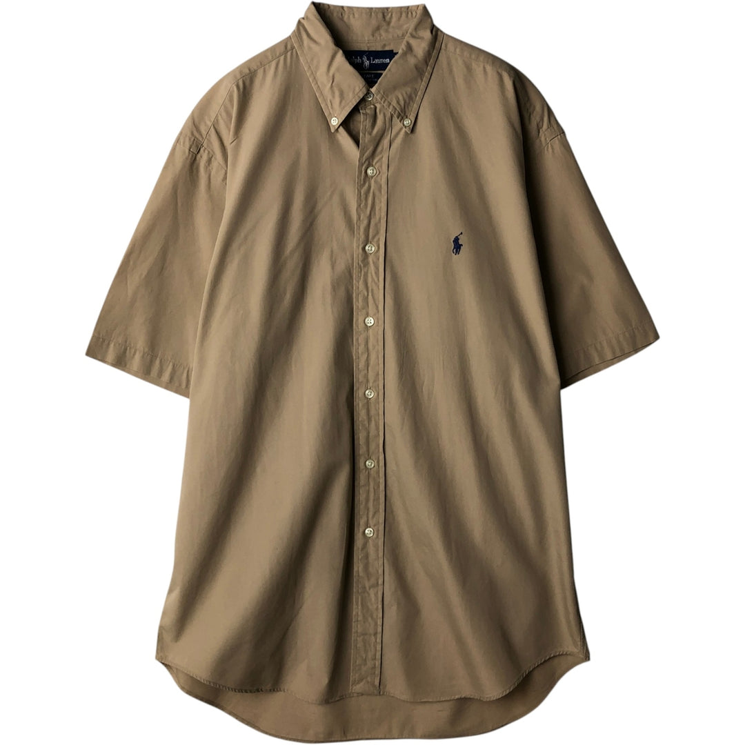 Ralph Lauren BLAKE short sleeve button down shirt, men's size M cotton Beige type Vintage Second Hand